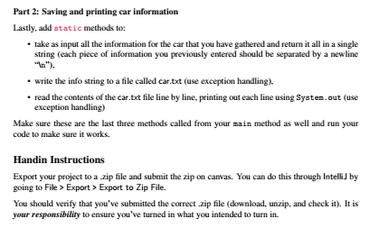 program to create car warm up system in java 1